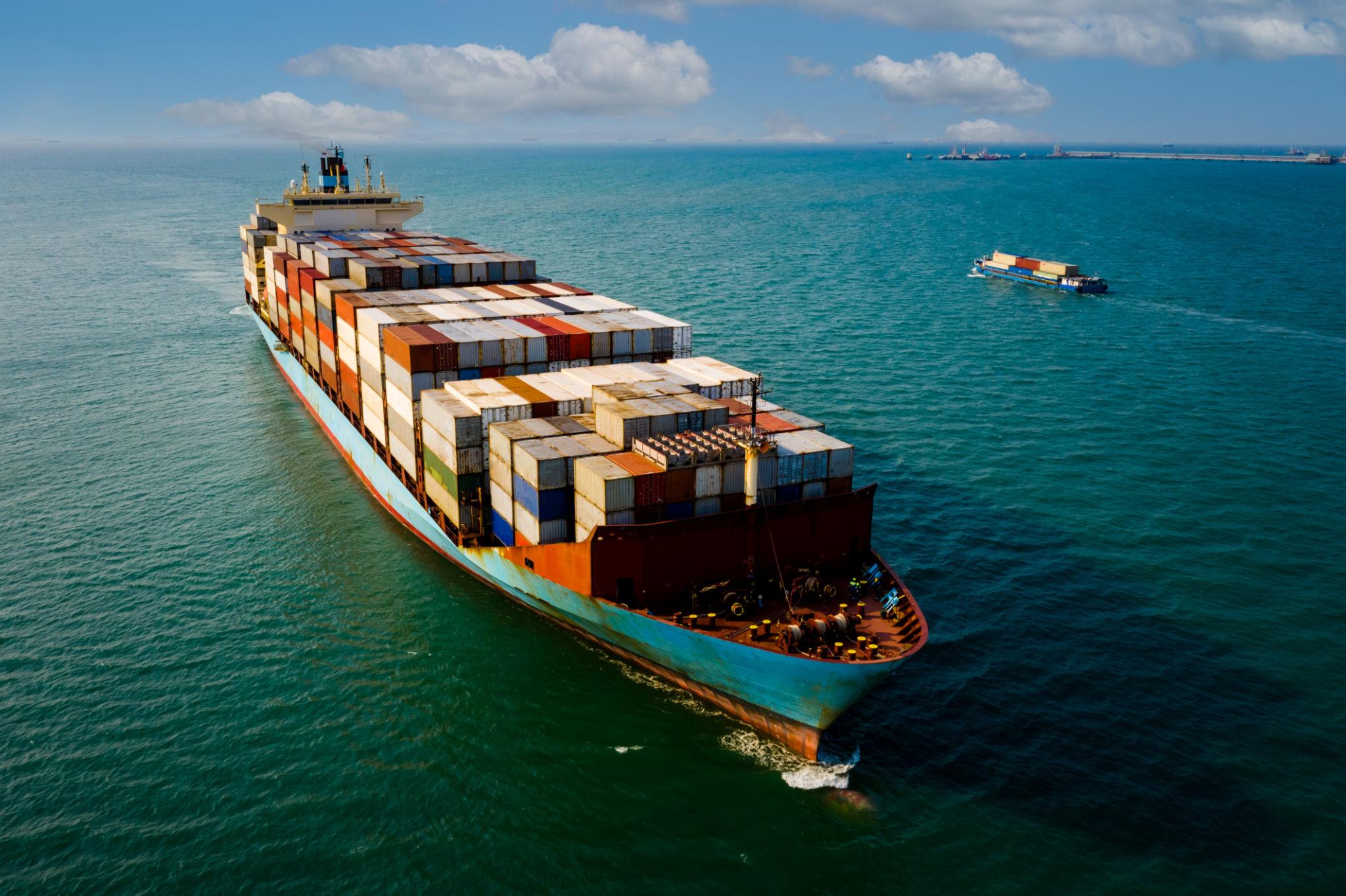 Aerial view of cargo port with shipping containers — Bullfrog Trading LLC Dubai